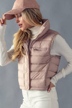 Load image into Gallery viewer, STRIPE QUILTED STAND COLLAR PADDED VEST JACKET