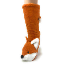 Load image into Gallery viewer, Fox Sakes | Women's Fluffy House Gripper Slipper Socks