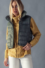 Load image into Gallery viewer, STRIPE QUILTED STAND COLLAR PADDED VEST JACKET