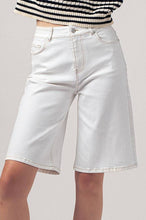 Load image into Gallery viewer, High-Rise Denim Bermuda Shorts with Wide-Leg Cut