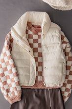 Load image into Gallery viewer, STRIPE QUILTED STAND COLLAR PADDED VEST JACKET