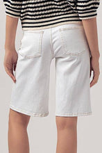Load image into Gallery viewer, High-Rise Denim Bermuda Shorts with Wide-Leg Cut