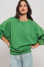 Load image into Gallery viewer, Crew Neck Comfort Washed Organic Cotton Spring Sweatshirt
