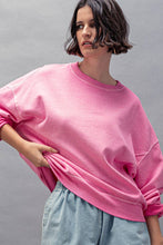 Load image into Gallery viewer, Crew Neck Comfort Washed Organic Cotton Spring Sweatshirt
