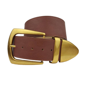 Wide width belt with Western Statement Buckle Loop Tip set