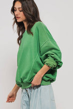 Load image into Gallery viewer, Crew Neck Comfort Washed Organic Cotton Spring Sweatshirt
