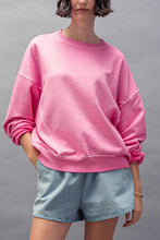 Load image into Gallery viewer, Crew Neck Comfort Washed Organic Cotton Spring Sweatshirt
