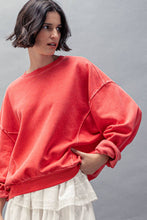 Load image into Gallery viewer, Crew Neck Comfort Washed Organic Cotton Spring Sweatshirt
